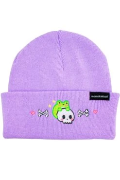 Adorable Albert The Frog Skull Halloween Embroidered Beanie Alternative Fashion Pastel Goth Winter Autumn Hat Unisex By Momokakkoii -Fashion Clothing Store il fullxfull.4120551685 6vn9
