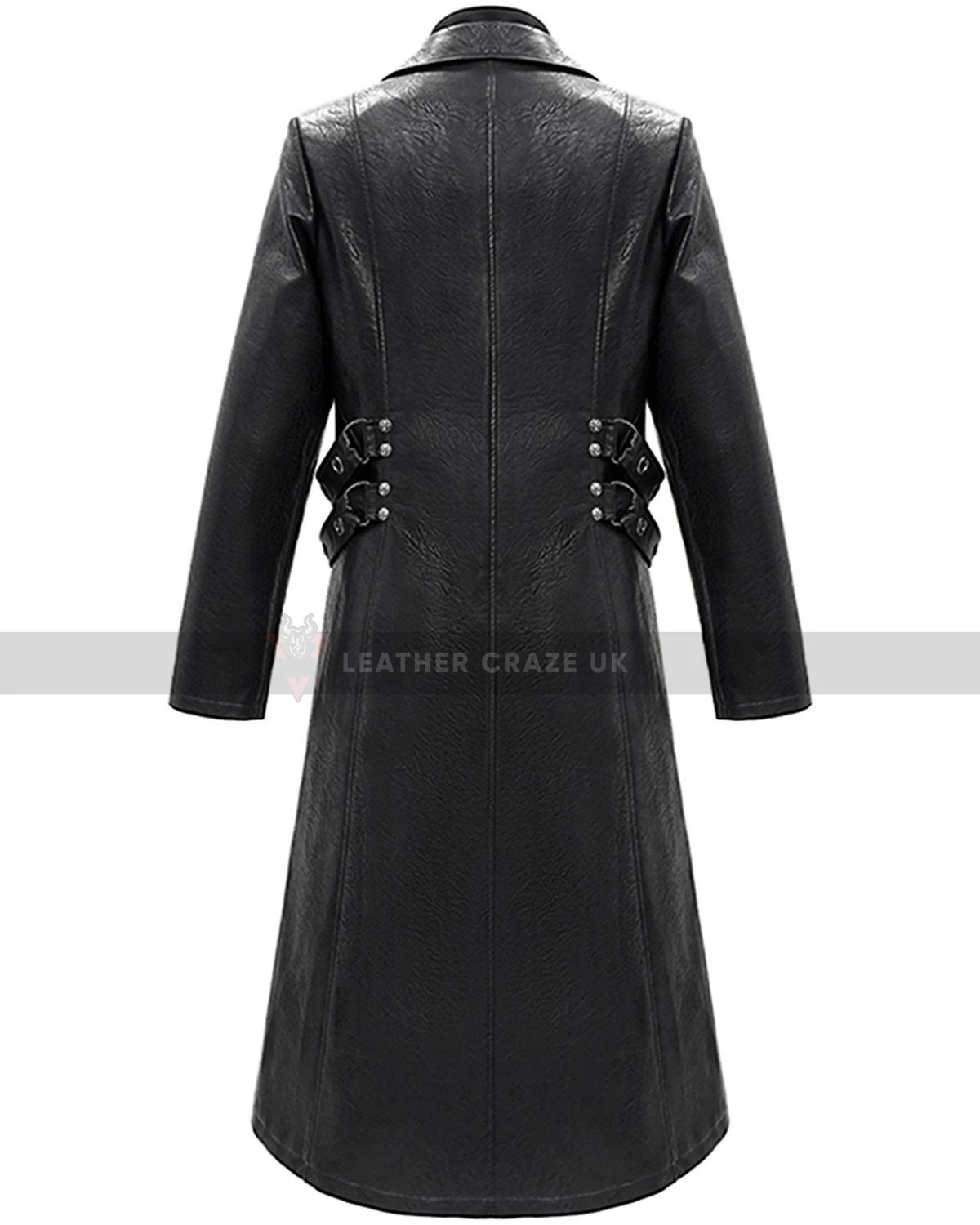 Men's Black Genuine Leather Trench Coat - Handmade Gothic Vintage Coat - Steampunk Winter Long Coat - Classic Black Overcoat - Gift For Him 2 Men's Black Genuine Leather Trench Coat - Handmade Gothic Vintage Coat - Steampunk Winter Long Coat - Classic Black Overcoat - Gift For Him - Image 2