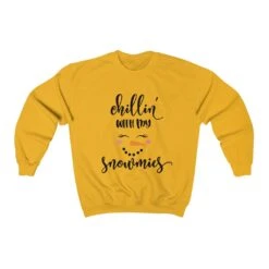 Chillin With My Snowmies Christmas Jumper, Cute Xmas Sweater, Snowman Face, Christmas Holiday Sweatshirt, Xmas Season Funny Party Jumper -Fashion Clothing Store il fullxfull.4240637123 opjq