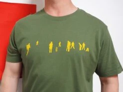 Cricket Sketch T Shirt In Green And Yellow, Gift For Him, Cricket Gift, Cricket Present, Cricket T Shirt, Father's Day Gift