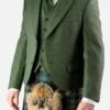 Men's Lovat Green Wool Kilt Jacket With Waistcoat Traditional Vintage Argyle Kilt Jacket Wedding Jacket