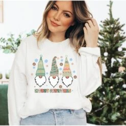Gnomes Sweatshirt, Xmas Sweatshirt, Christmas Gnome Jumper, Xmas Gonk Jumper, Christmas Gnome Shirt, Christmas Party, Festive Top, Women Top