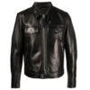 Leather Men Jacket Real Sheep Leather Black Biker Jacket Handmade Black Genuine Leather Motorcycle Jacket Christmas Gift