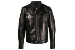 Leather Men Jacket Real Sheep Leather Black Biker Jacket Handmade Black Genuine Leather Motorcycle Jacket Christmas Gift