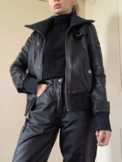 Vintage Y2k Black Leather Diesel Moto Jacket Biker Jacket 2000 Style Size M -Fashion Clothing Store il fullxfull.4356276820 qq16