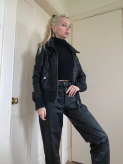 Vintage Y2k Black Leather Diesel Moto Jacket Biker Jacket 2000 Style Size M -Fashion Clothing Store il fullxfull.4356278110 gc80