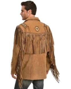 Leather Jacket Men's Traditional Native Brown Classic Suede Leather Western Jacket With Braided Fringes Country Side Red Indian Western Wear -Fashion Clothing Store il fullxfull.4365137790 h1x3