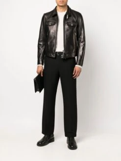 Leather Men Jacket Real Sheep Leather Black Biker Jacket Handmade Black Genuine Leather Motorcycle Jacket Christmas Gift -Fashion Clothing Store il fullxfull.4400033455 27ob