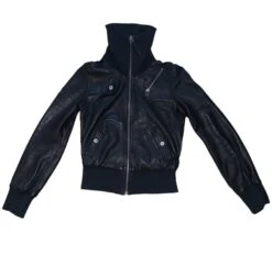 Vintage Y2k Black Leather Diesel Moto Jacket Biker Jacket 2000 Style Size M