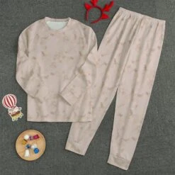 Pink And Gold Pajamas, Matching Pajama Set, Unisex Pajama Set, Polyester Pajamas, Family Matching Set, Winter Pajamas, Tie Dye