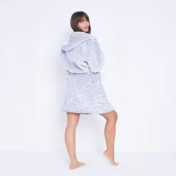 Ladies Hooded Dressing Gown Robe Leopard Fleece Luxury Soft Cosy Pink Pockets Size 8-18 -Fashion Clothing Store il fullxfull.4443486813 oo4b