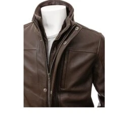 Handmade Men Leather Brown Coat Men Trench Coat New Style Leather Coat Men Vintage Style Coat Brown Coat With A Detachable Collar Style -Fashion Clothing Store il fullxfull.4473005413 4cj9