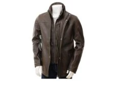 Handmade Men Leather Brown Coat Men Trench Coat New Style Leather Coat Men Vintage Style Coat Brown Coat With A Detachable Collar Style