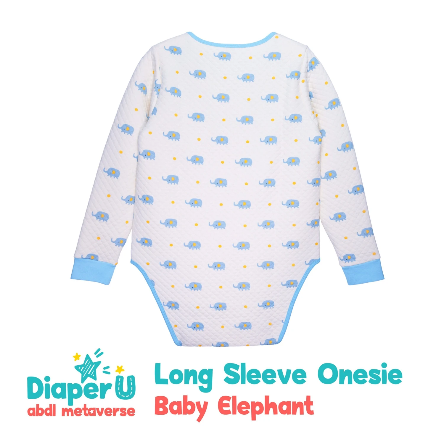 Adult Baby ABDL Long Sleeve Onesie - Baby Elephant (Extra Warm) 3 Adult Baby ABDL Long Sleeve Onesie - Baby Elephant (Extra Warm) - Image 3
