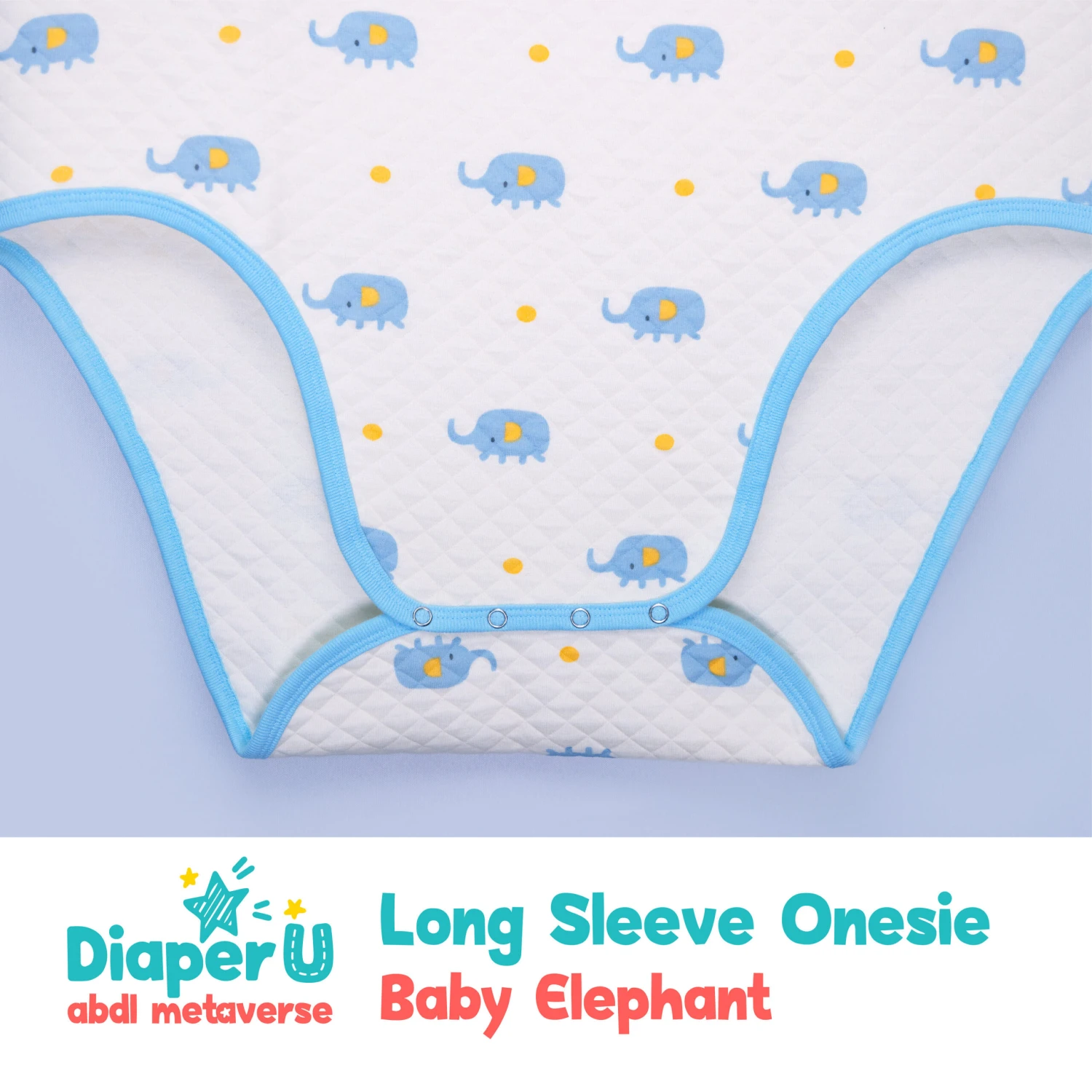 Adult Baby ABDL Long Sleeve Onesie - Baby Elephant (Extra Warm) 6 Adult Baby ABDL Long Sleeve Onesie - Baby Elephant (Extra Warm) - Image 6