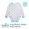 Adult Baby ABDL Long Sleeve Onesie - Baby Elephant (Extra Warm)