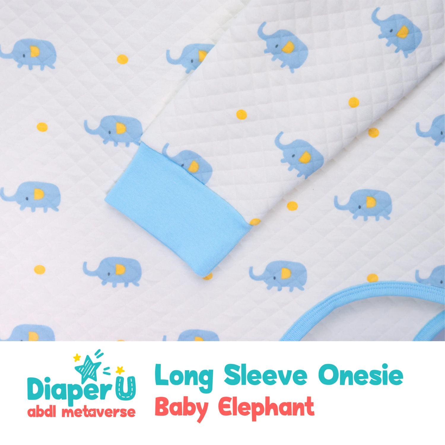 Adult Baby ABDL Long Sleeve Onesie - Baby Elephant (Extra Warm) 5 Adult Baby ABDL Long Sleeve Onesie - Baby Elephant (Extra Warm) - Image 5