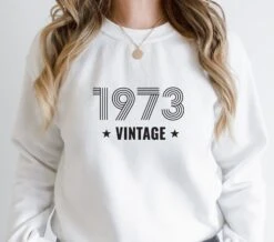 Vintage 1973 1963 1983 1993 Sweatshirt, 50th Birthday Hoodie, 50th Birthday Gift Sweatshirt, 50th Image Vintage 1973 Sweatshirt -Fashion Clothing Store il fullxfull.4528376881 c2b1