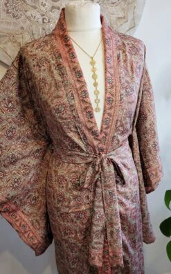Fashion Clothing Store 8 Bamboo Silk Kimono / Robe / Dressing Gown / Unique Gift / Boho Kaftan / Beach Cover Up / Gift / Vintage / Vegan Silk/ Soft Robe/ Boho Kimono