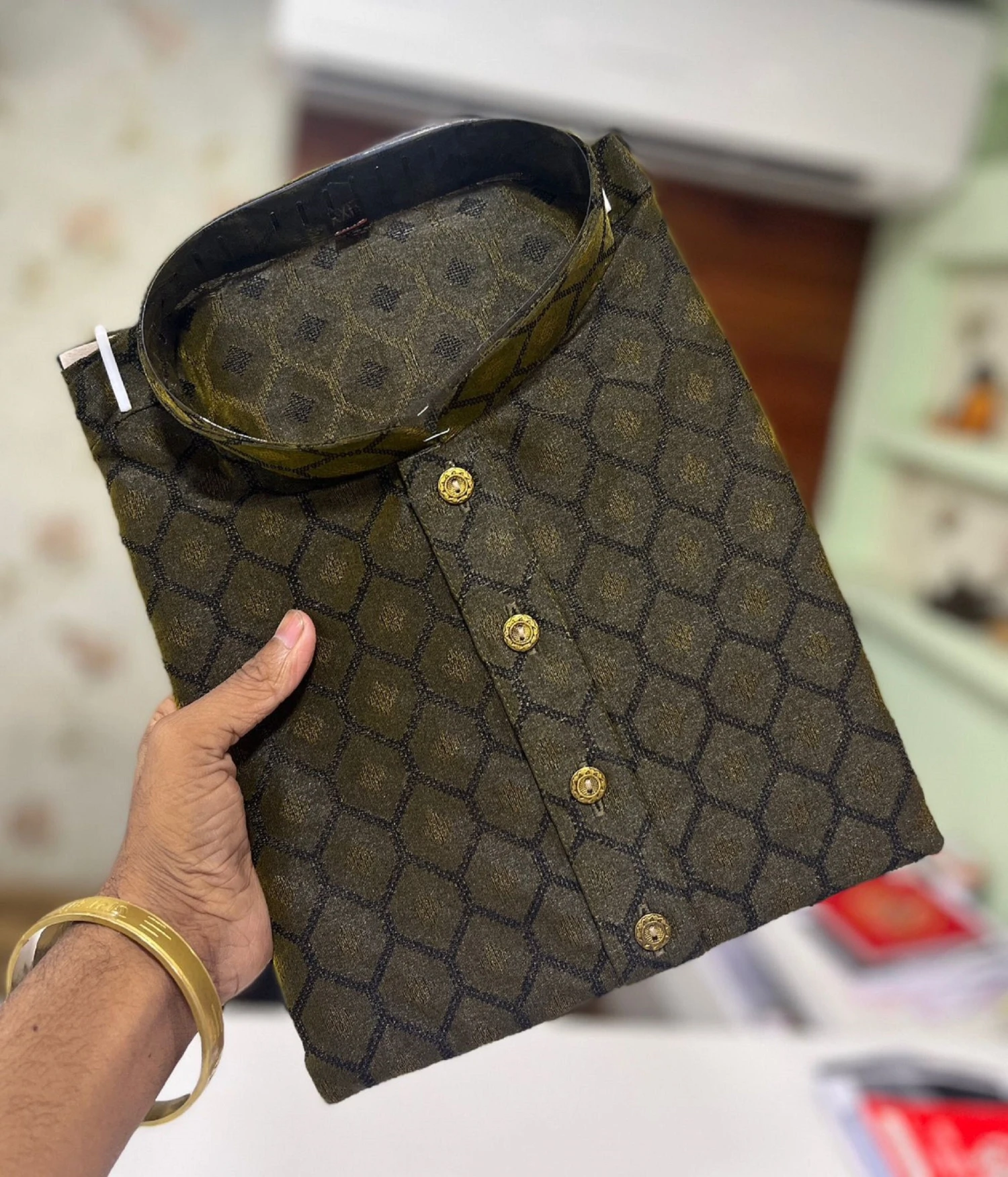 Men Kurta Pajama Pair, Jacquard Weaving Kurta, Indian Pakistani Wear Kurta Party Wear, Full Stitched Kurta Pajama, Bollywood Kurta 16-SP4 5 Men Kurta Pajama Pair, Jacquard Weaving Kurta, Indian Pakistani Wear Kurta Party Wear, Full Stitched Kurta Pajama, Bollywood Kurta 16-SP4 - Image 5