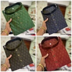 Men Kurta Pajama Pair, Jacquard Weaving Kurta, Indian Pakistani Wear Kurta Party Wear, Full Stitched Kurta Pajama, Bollywood Kurta 16-SP4