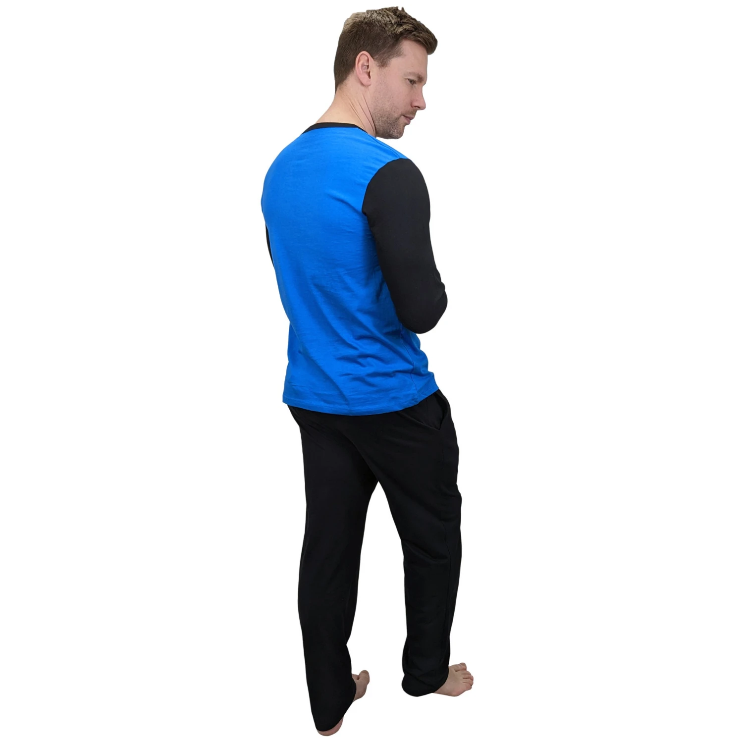 Mens Royale Black/Blue Loungewear Pyjamas PJs 2 Mens Royale Black/Blue Loungewear Pyjamas PJs - Image 2