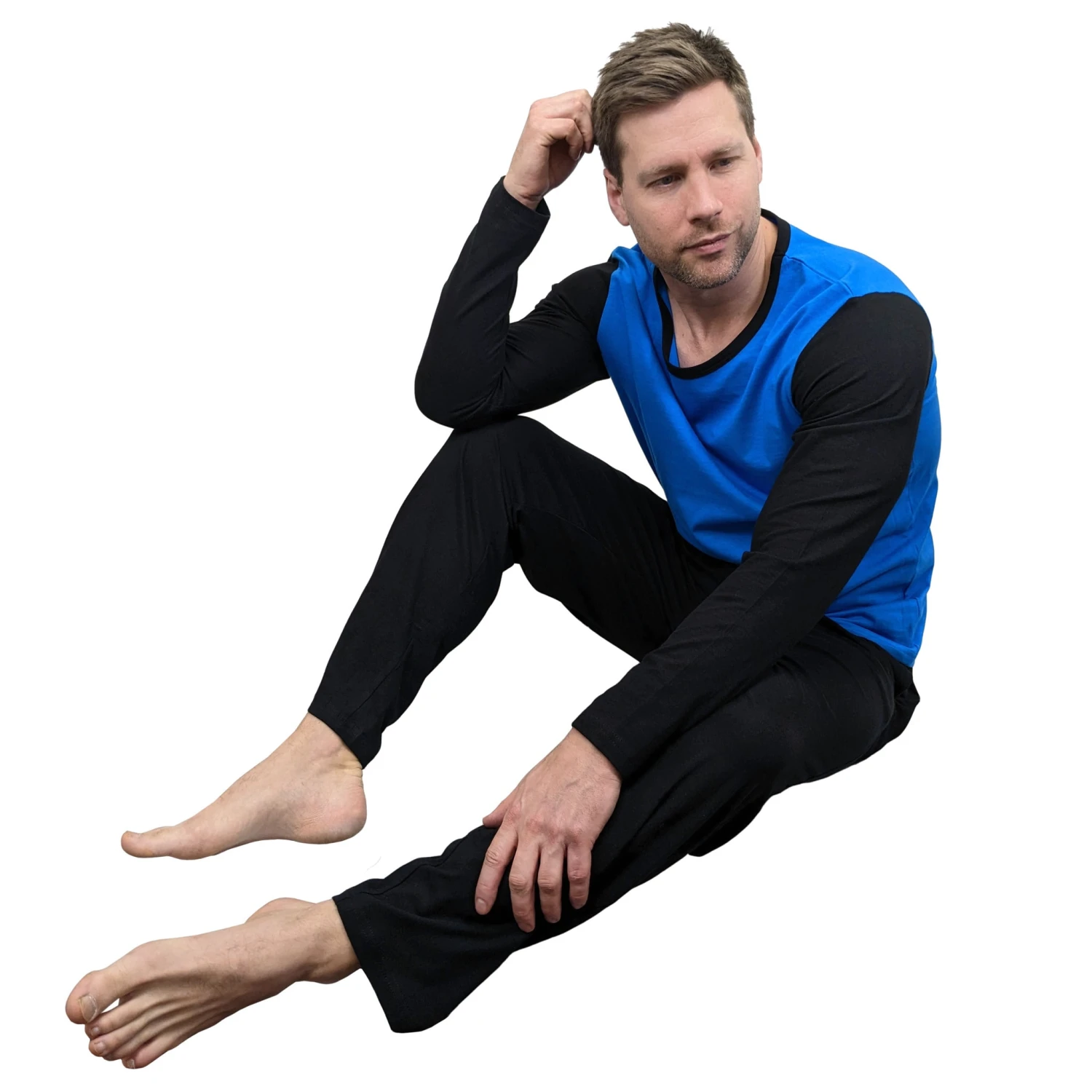 Mens Royale Black/Blue Loungewear Pyjamas PJs 3 Mens Royale Black/Blue Loungewear Pyjamas PJs - Image 3