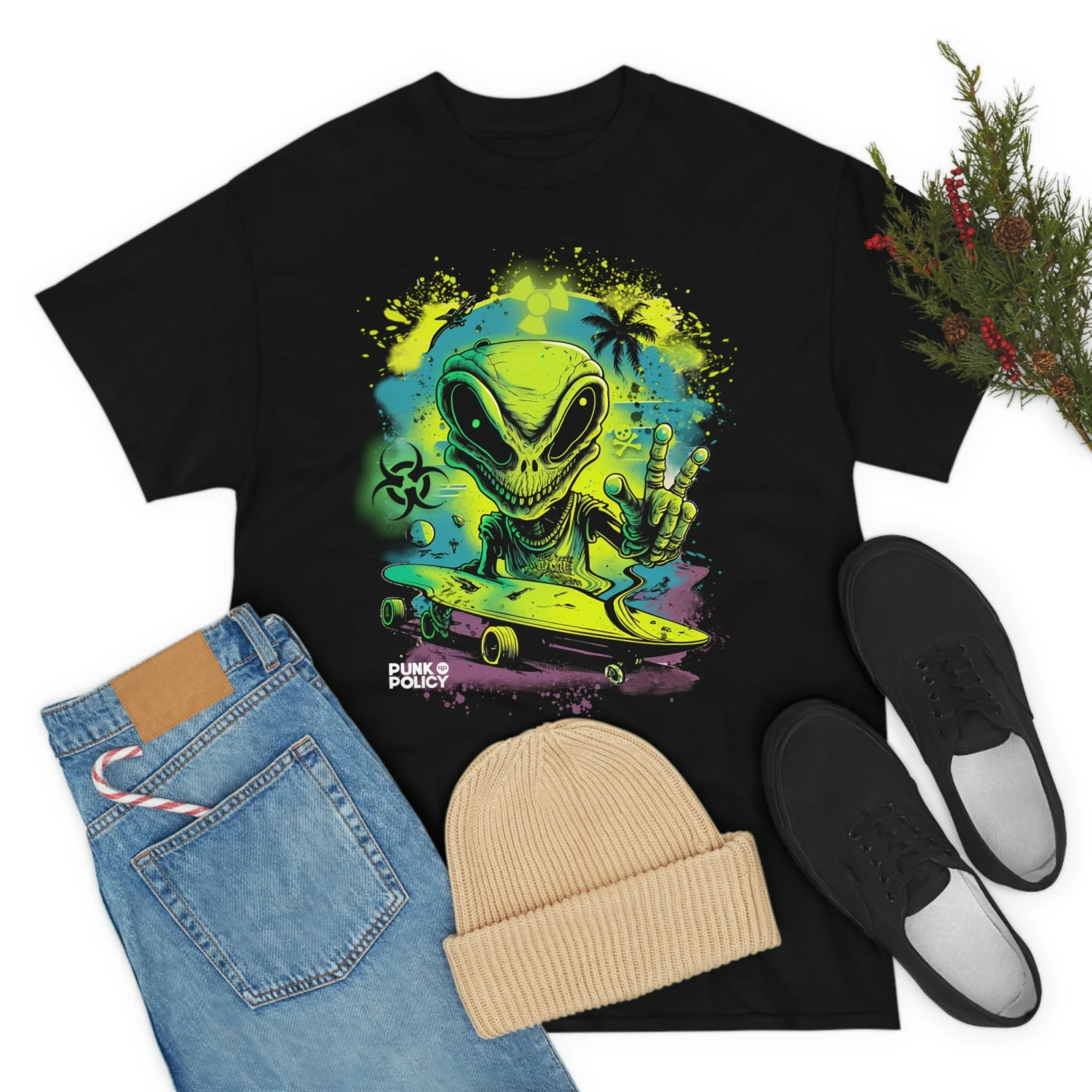 Alien Extra-terrestrial Skater T-shirt, Unisex Heavy Cotton Tee, Gift For Him, Aliens, Funny Aliens, Funny Ufo, Funny Gift 7 Alien Extra-terrestrial Skater T-shirt, Unisex Heavy Cotton Tee, Gift For Him, Aliens, Funny Aliens, Funny Ufo, Funny Gift - Image 7