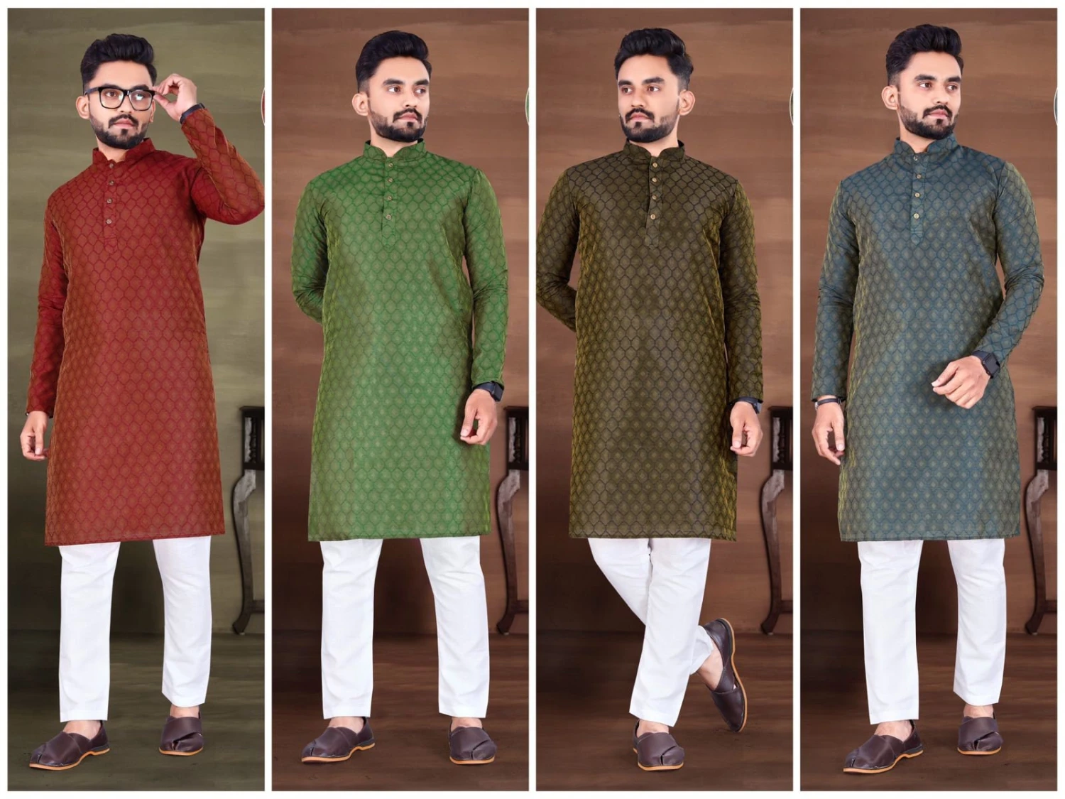 Men Kurta Pajama Pair, Jacquard Weaving Kurta, Indian Pakistani Wear Kurta Party Wear, Full Stitched Kurta Pajama, Bollywood Kurta 16-SP4 3 Men Kurta Pajama Pair, Jacquard Weaving Kurta, Indian Pakistani Wear Kurta Party Wear, Full Stitched Kurta Pajama, Bollywood Kurta 16-SP4 - Image 3