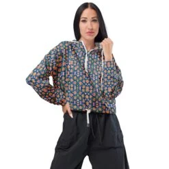 Women’s Cropped Windbreaker - Floral Print 3 -Fashion Clothing Store il fullxfull.4681086656 ssag