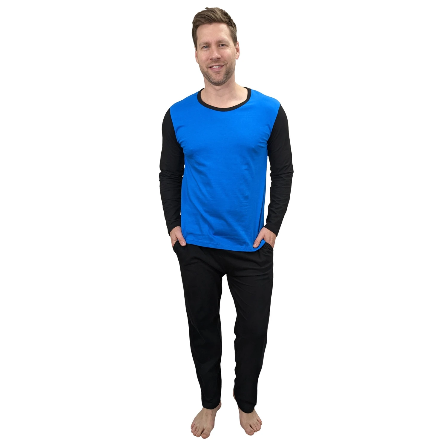 Mens Royale Black/Blue Loungewear Pyjamas PJs 1 Mens Royale Black/Blue Loungewear Pyjamas PJs
