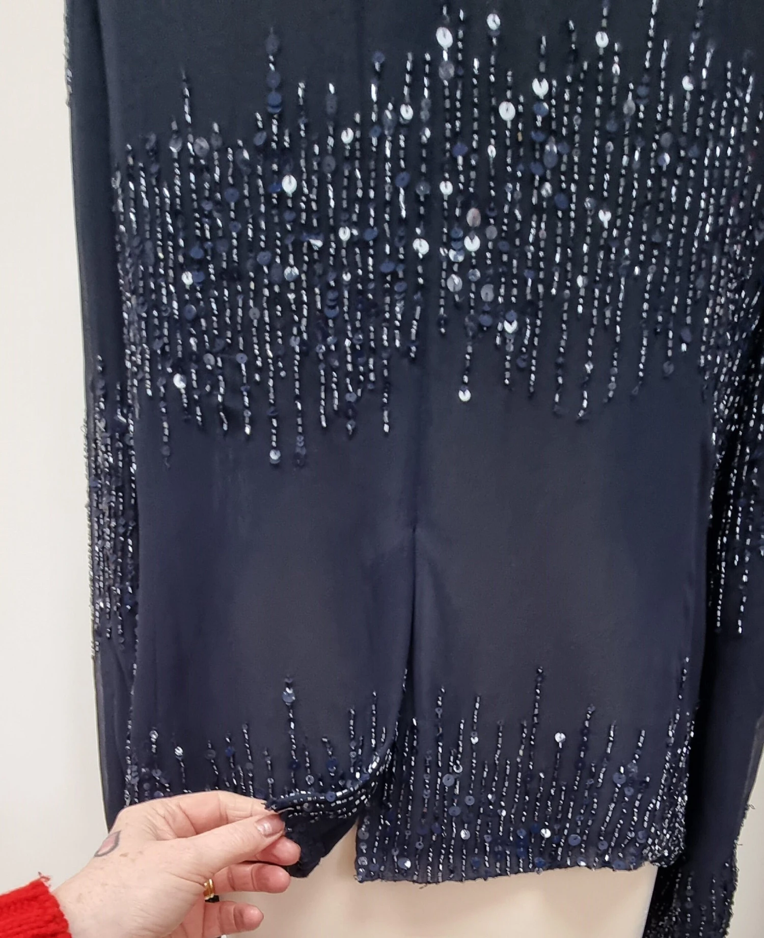 Vintage Sequin Navy Blue EveningJacket 7 Vintage Sequin Navy Blue EveningJacket - Image 7