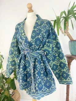 Vintage Fine Kantha Short Crop Length Bolero Bohemian Melange Artist Unisex Front Open Jacket Persian -Fashion Clothing Store il fullxfull.4732824484 7ttn