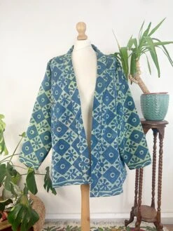 Vintage Fine Kantha Short Crop Length Bolero Bohemian Melange Artist Unisex Front Open Jacket Persian -Fashion Clothing Store il fullxfull.4732824492 6ncg