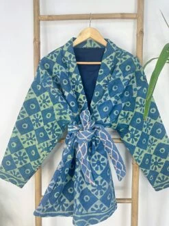 Vintage Fine Kantha Short Crop Length Bolero Bohemian Melange Artist Unisex Front Open Jacket Persian -Fashion Clothing Store il fullxfull.4732828056 pzku