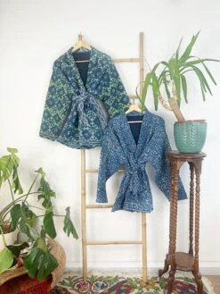 Vintage Fine Kantha Short Crop Length Bolero Bohemian Melange Artist Unisex Front Open Jacket Persian -Fashion Clothing Store il fullxfull.4732828542 9mqt