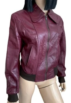 VINTAGE Original 1970s Genuine LEATHER Jacket Oxblood Maroon Wine Zip Up Pointed Collar Seventies Boho Rocker Glam Rock -Fashion Clothing Store il fullxfull.4743035610 mhh8