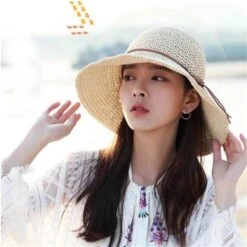 Hats For Women Foldable Hat Summer Hat Women's Big Brim Hat Beach Hat Simple Women Straw Hats Sun Hat Bow Adults Female Lovely Sunscreen Cap