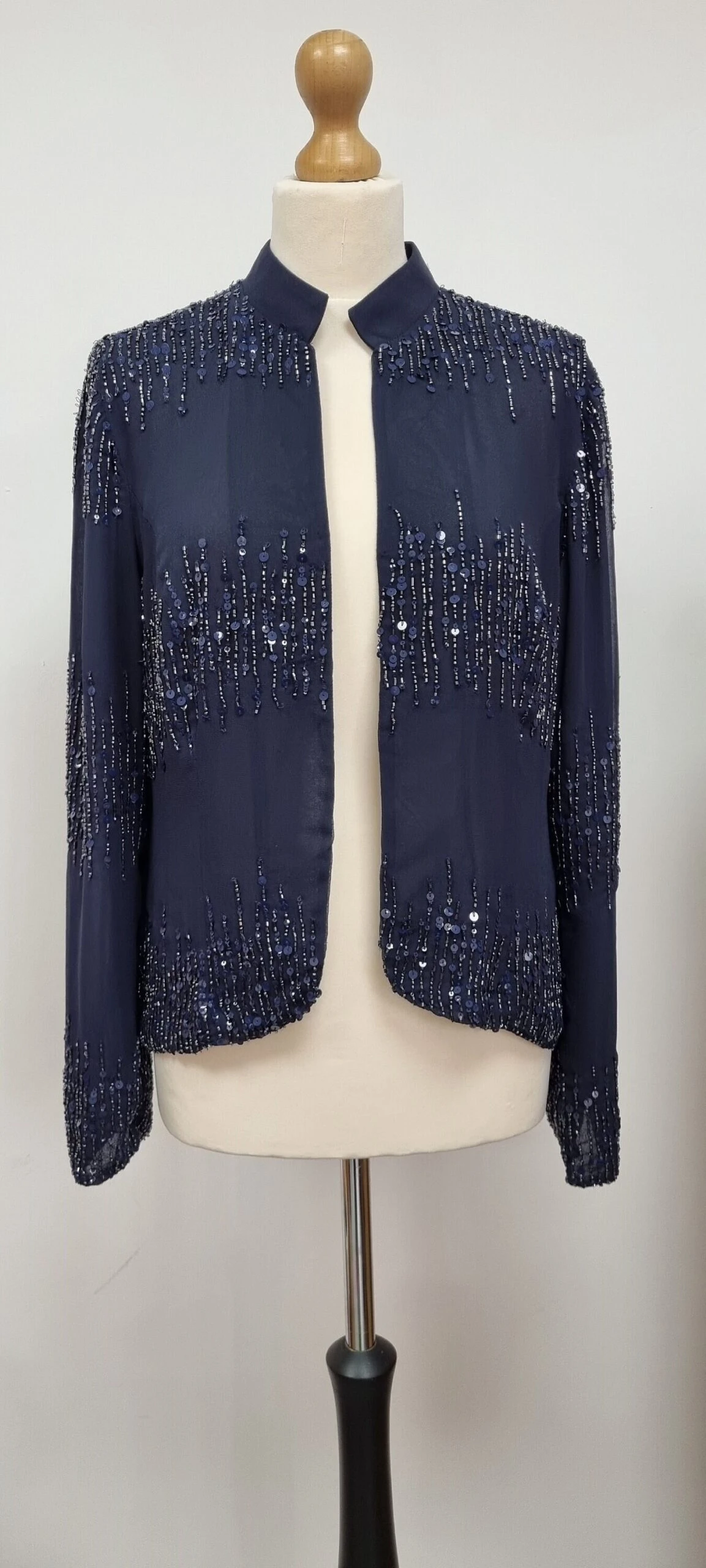 Vintage Sequin Navy Blue EveningJacket 1 Vintage Sequin Navy Blue EveningJacket