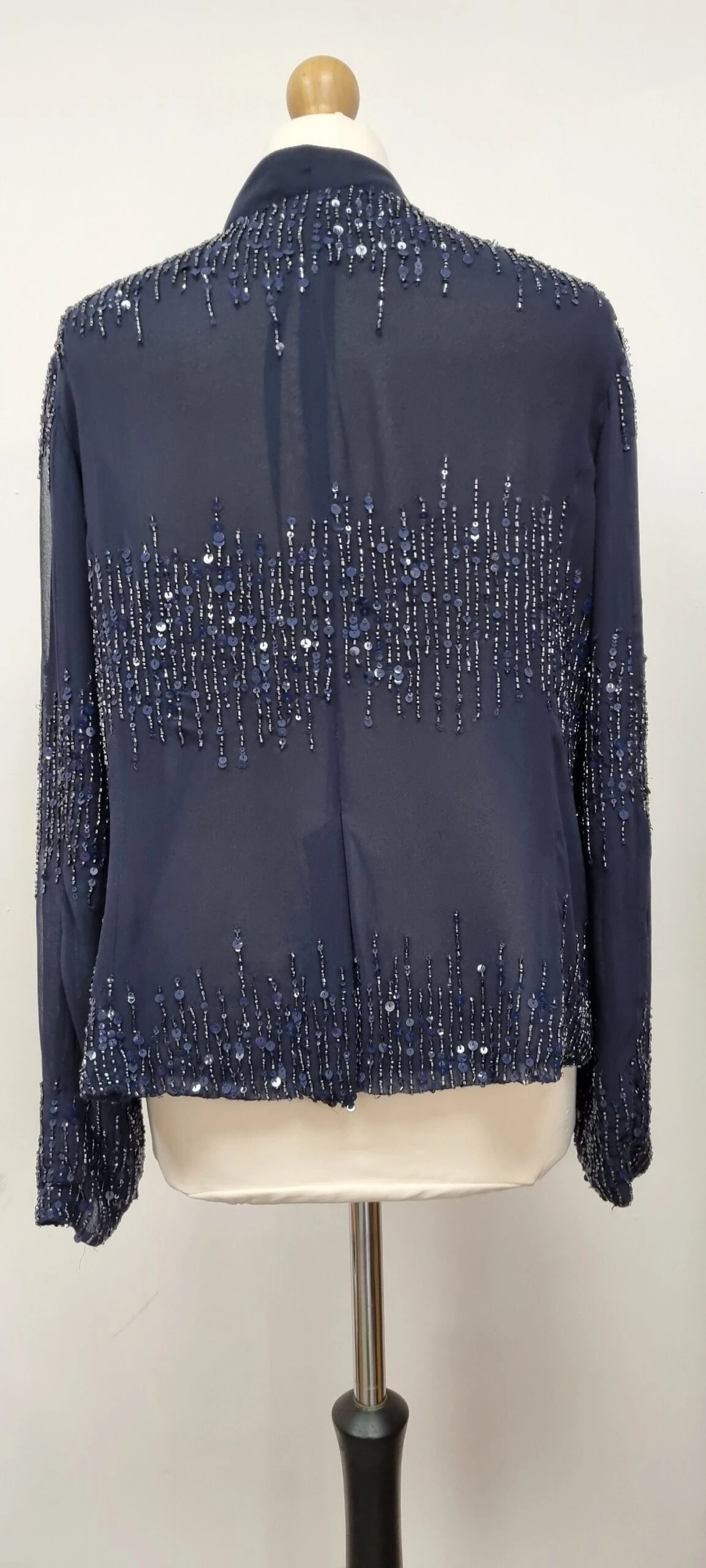 Vintage Sequin Navy Blue EveningJacket 4 Vintage Sequin Navy Blue EveningJacket - Image 4