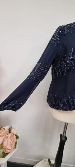 Vintage Sequin Navy Blue EveningJacket 13 Vintage Sequin Navy Blue EveningJacket -Fashion Clothing Store il fullxfull.4775939223 svk7
