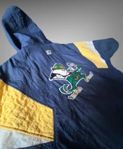 Vintage 1990’s NCAA Notre Dame Fighting Irish Starter 1/4 Zip Breakaway Jacket Size L -Fashion Clothing Store il fullxfull.4790838852 64sb