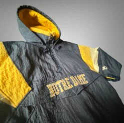 Vintage 1990’s NCAA Notre Dame Fighting Irish Starter 1/4 Zip Breakaway Jacket Size L -Fashion Clothing Store il fullxfull.4790839018 g4ti