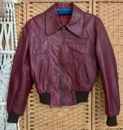 VINTAGE Original 1970s Genuine LEATHER Jacket Oxblood Maroon Wine Zip Up Pointed Collar Seventies Boho Rocker Glam Rock -Fashion Clothing Store il fullxfull.4791278681 qxc8