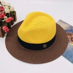 Hat For Men Women Summer Hat Top Hat Straw Hat Sun Hat Multicolor Patchwork Hat Beach Hat Style Jazz Cowboy Hat Fashion Gift For Men Women