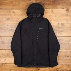 Marmot Windbreaker Jacket XL Black Zip Hook & Loop