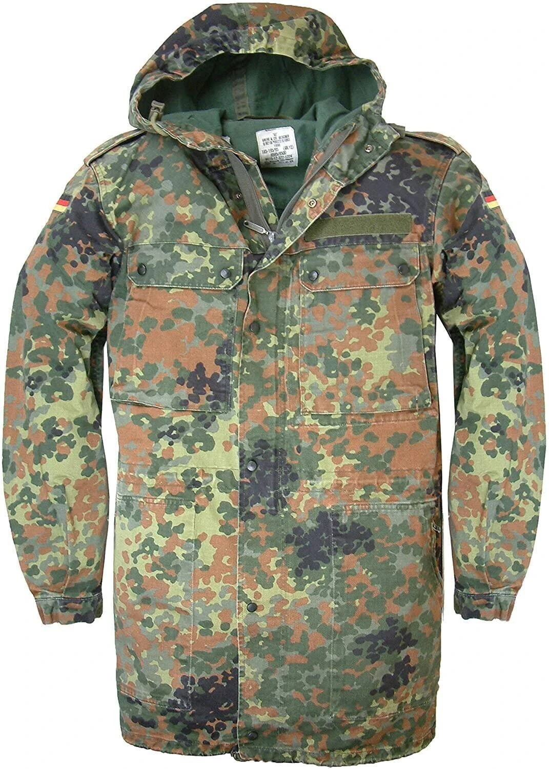 Origianl German Parka Army Military Hooded Jacket Field Flecktarn Camo Surplus Preloved Used Condition Camouflage Vintage Coat 2 Origianl German Parka Army Military Hooded Jacket Field Flecktarn Camo Surplus Preloved Used Condition Camouflage Vintage Coat - Image 2
