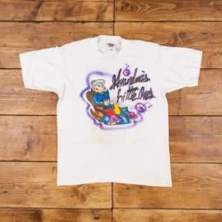 Vintage Fruit Of The Loom Single Stitch T Shirt Graphic Large 90s White Tee