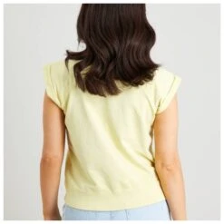 Light Yellow Dyed Sleeveless SweatshirtWith A Classic Crew Neck, Rolled Arm Holes And A Drushed Inner -Fashion Clothing Store il fullxfull.4814021778 otwj