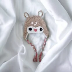 Little Deer Crochet Hat , Handmade Woodland Animal Theme Beanie , Perfect Gift At Any Age